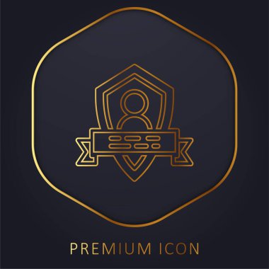 Rozetler altın çizgi prim logosu veya simgesi