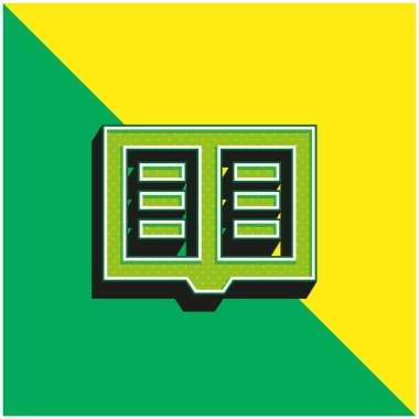 Kitap Yeşil ve Sarı Modern 3D vektör simgesi logosu