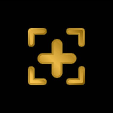 Simge altın kaplama metalik simge ya da logo vektörü ekle