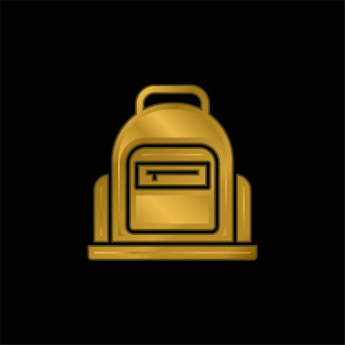 Altın kaplama metalik simge veya logo vektörü