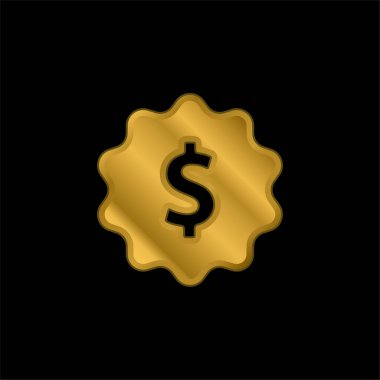 Rozet altın kaplama metalik simge veya logo vektörü