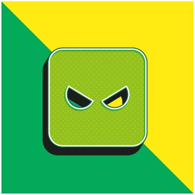 Kızgın Yeşil ve sarı modern 3D vektör simgesi logosu