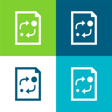 Analitik Belge Arayüzü Sembol Düz 4 renk minimal simgesi seti