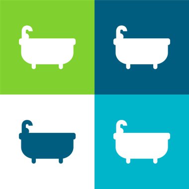 Banyo tüpü Düz 4 renk minimal simge seti