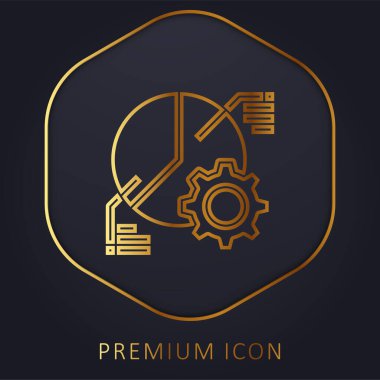 Analitik altın çizgi prim logosu veya simgesi