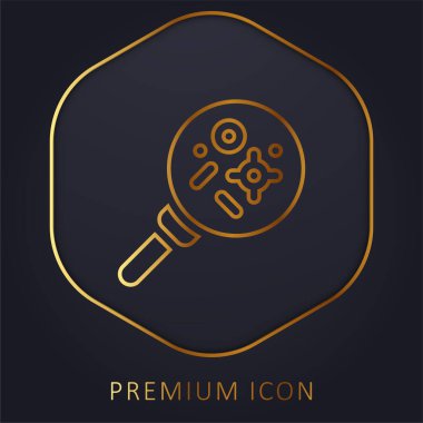 Bakteri altın çizgi premium logosu veya simgesi
