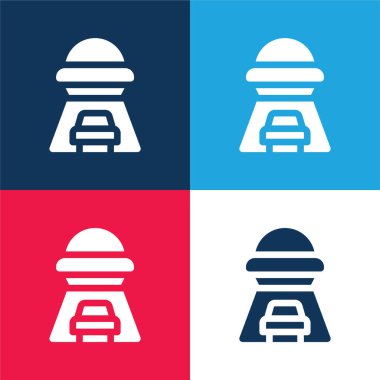 Kaçırma mavi ve kırmızı dört renk en az simge kümesi