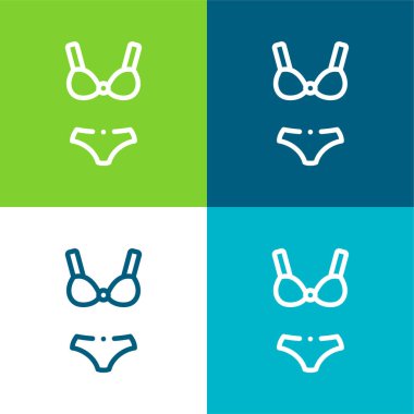 Bikini Düz 4 renk en küçük simge kümesi