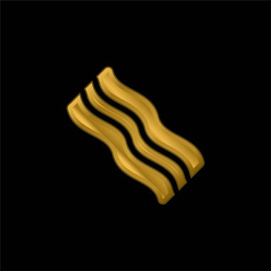 Pastırma altın kaplama metalik simge veya logo vektörü