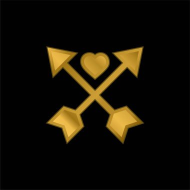 Altın kaplama metalik simge veya logo vektörü