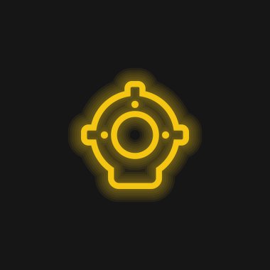 Aqualung sarı parlak neon simgesi