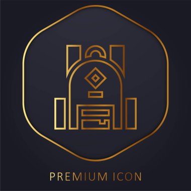 Sırt çantası altın çizgi premium logosu veya simgesi