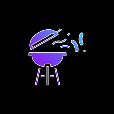 Barbekü mavi gradyan vektör simgesi