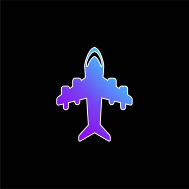 Aeroplane With Four Big Motors blue gradient vector icon clipart