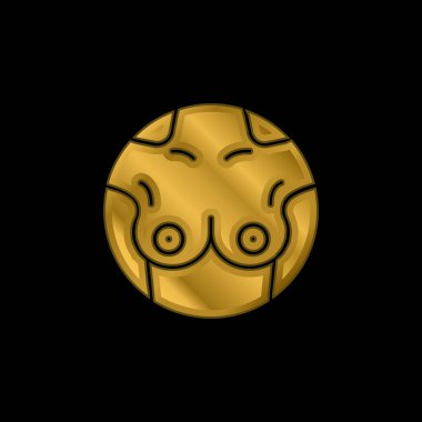 Göğüs altın kaplamalı metalik simge veya logo vektörü