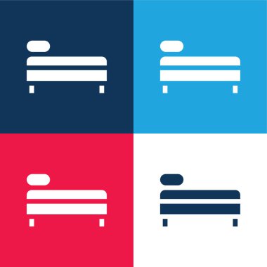 Yatak mavisi ve kırmızı dört renk en küçük simge kümesi