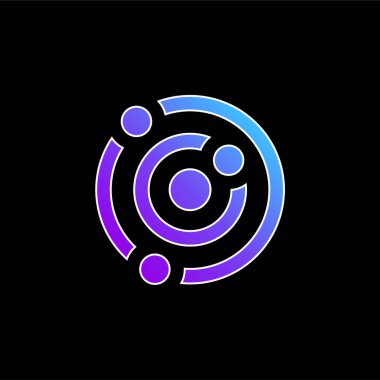 Atom mavi gradyan vektör simgesi