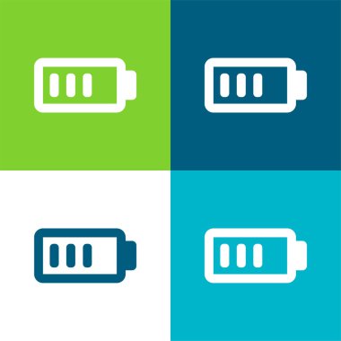 Battery Charge Almost Full Flat four color minimal icon set clipart