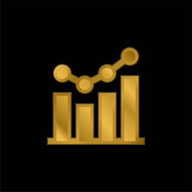 Analitik altın kaplama metalik simge veya logo vektörü