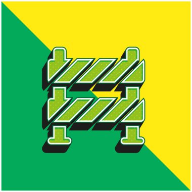 Bariyer Yeşil ve Sarı Modern 3D vektör simgesi logosu