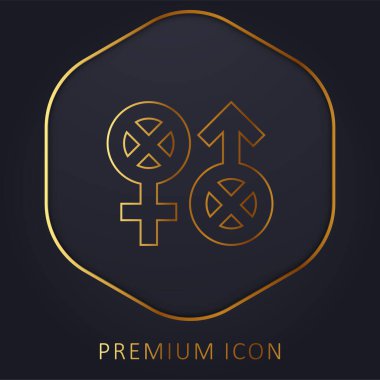Bifobi altın çizgi prim logosu veya simgesi