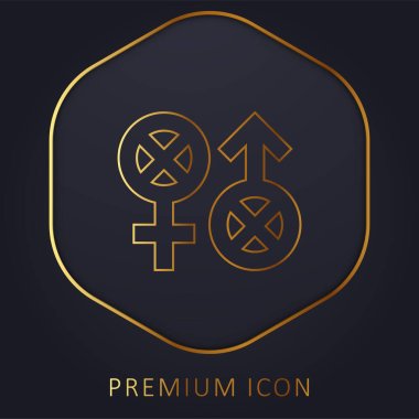 Biphobia golden line premium logo or icon clipart