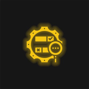 Boolean Arama Sarı parlak neon simgesi