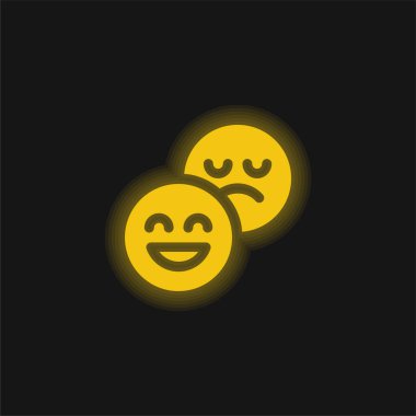 Attitude yellow glowing neon icon clipart