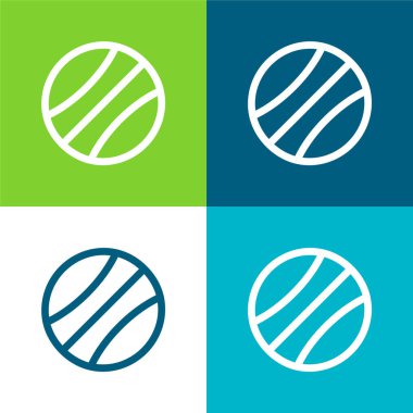 Plaj Topu Düz 4 renk minimal simge seti