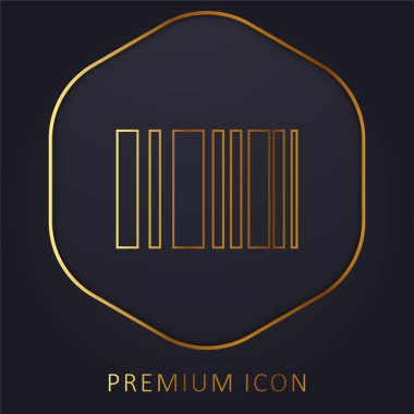 Barkod altın çizgi premium logosu veya simgesi