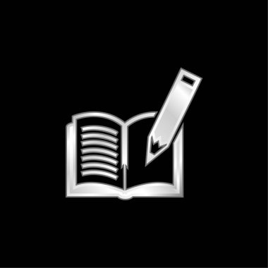 Kitap ve gümüş kaplama metalik simge
