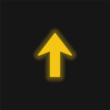 Ok Yukarı Sarı parlak neon simgesi