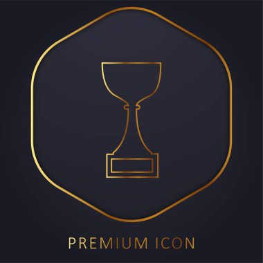 Award Cup golden line premium logo or icon clipart