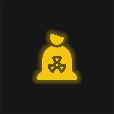 Biyolojik tehlike sarı parlayan neon simgesi