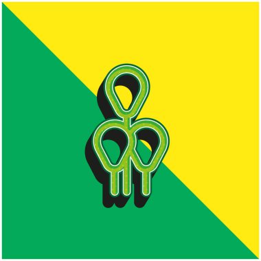 Balonlar yeşil ve sarı modern 3d vektör simgesi logosu