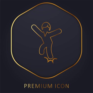 Bilek burkulması altın çizgi prim logosu veya simgesi