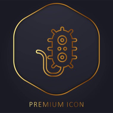 Bakteri altın çizgi premium logosu veya simgesi