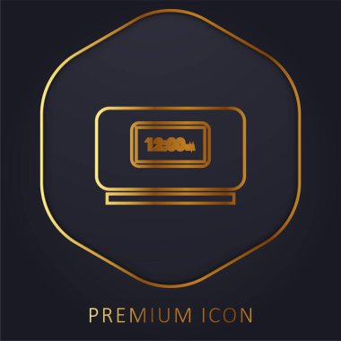 Alarm Saati altın çizgi premium logosu veya simgesi