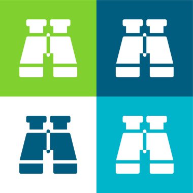 Dürbünler Düz dört renk minimal simgesi seti