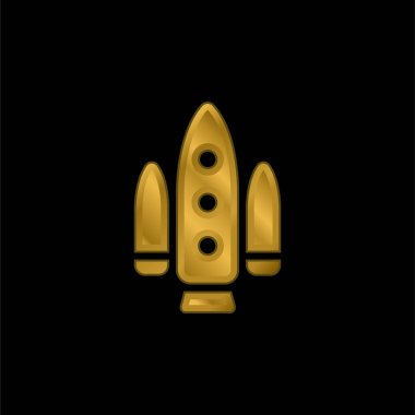 Apolo Projesi altın kaplama metalik simge veya logo vektörü