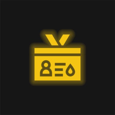 Kan Bağışı Kartı Sarı Parlak neon simgesi