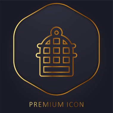 Kuş Kafesi altın çizgi premium logosu veya simgesi