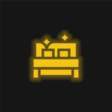 Yatak odası sarı parlak neon ikon