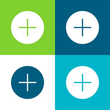 Düz dört renk simgesi seti ekle