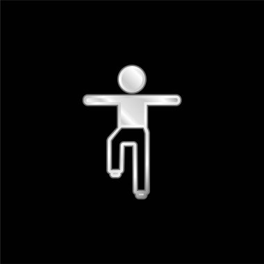 Çocuk Dengesi Konumu Gümüş kaplama metalik simge