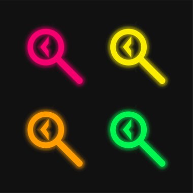 Geri Arama Arayüzü Sembolü: Parlak neon vektör simgesi