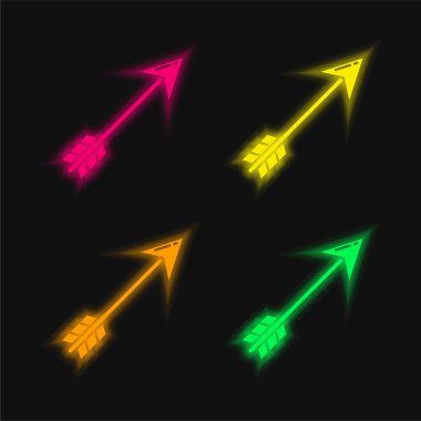 Dört renk parlayan neon vektör simgesi