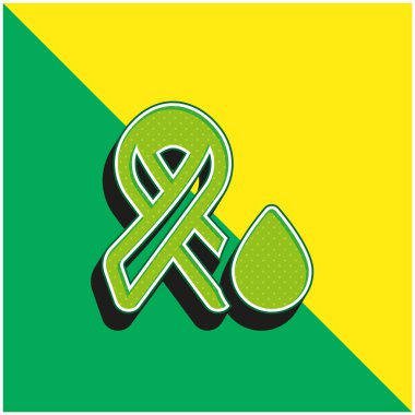 Kan Testi Yeşil ve Sarı Modern 3D vektör simgesi logosu