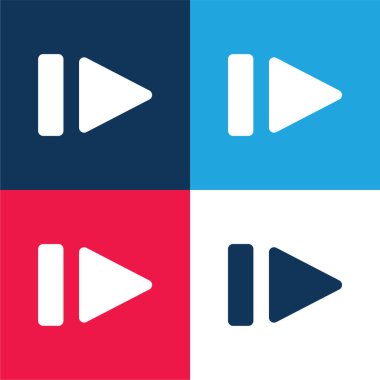 Büyük Duraklatma Sembolü mavi ve kırmızı en küçük simge kümesi