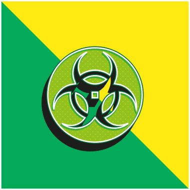 Biohazard Green and yellow modern 3d vector icon logo clipart